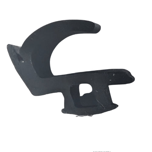 Black plastic clip on a white background